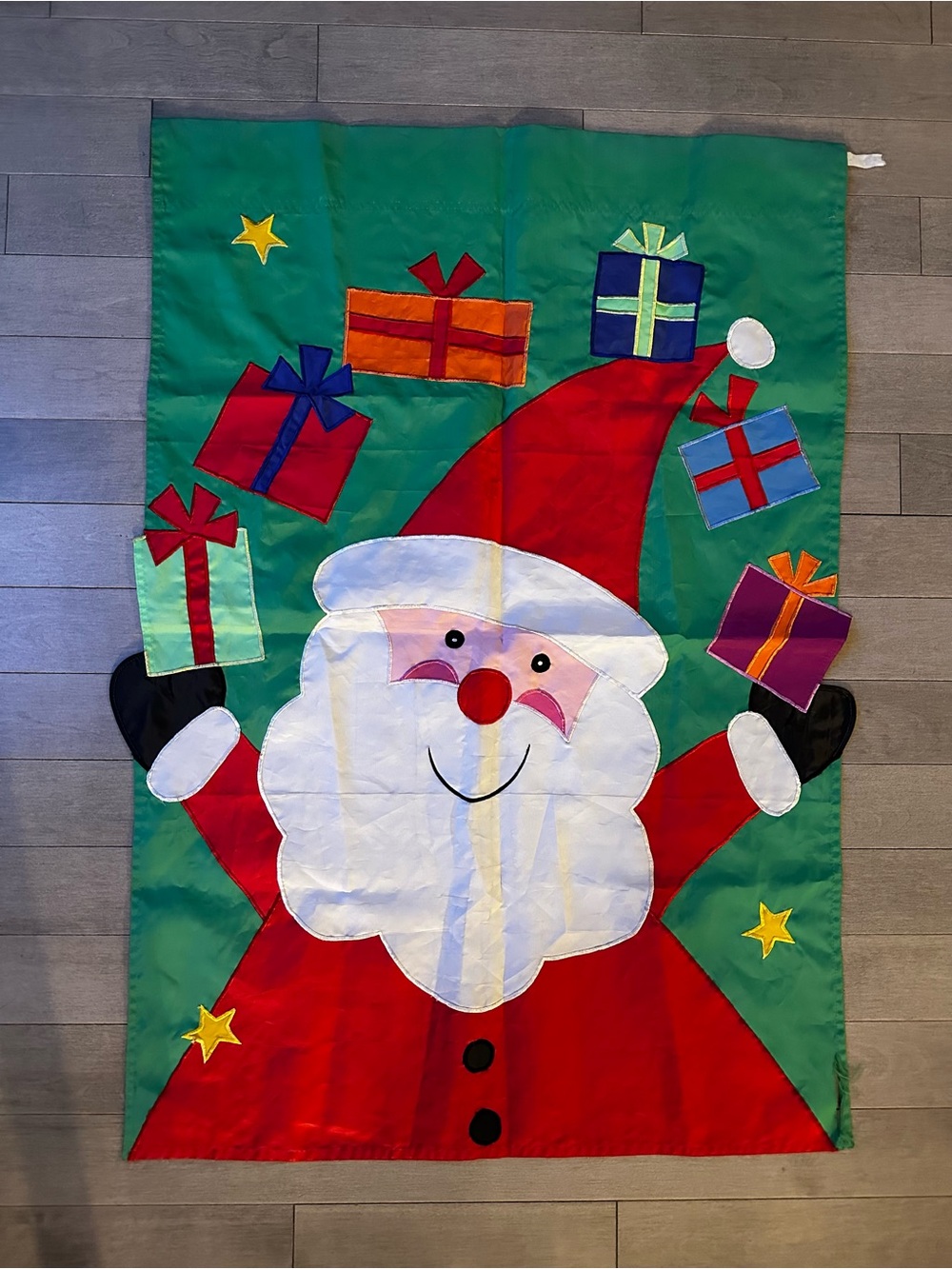 Santa Claus with Presents Christmas Outdoor Winter Garden Flag 27" x 40"